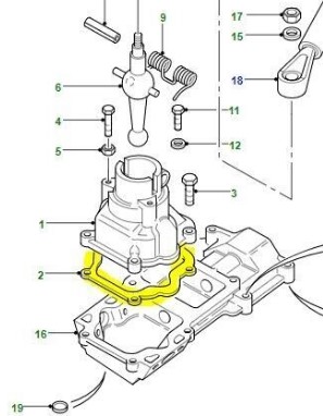 Vaihdevivun kotelon ylätiiviste 1