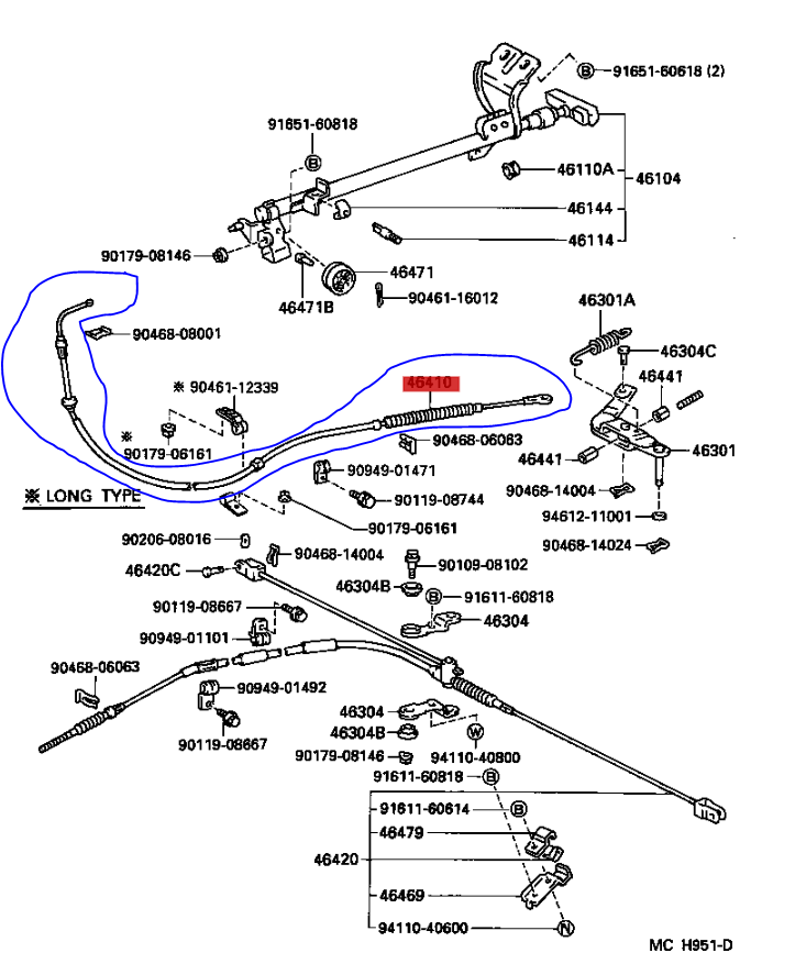 Käsijarruvaijeri Oikea Taka 1