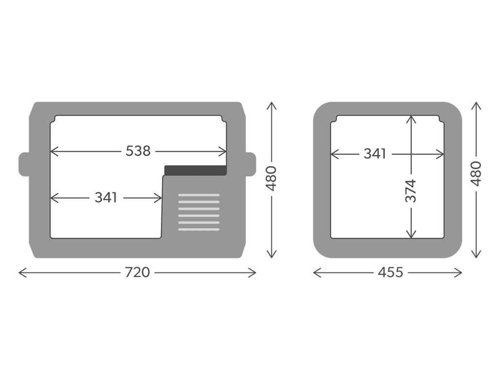 Dometic CFX3 55IM jääkaappi/pakastin pikapakastuslevyllä 7