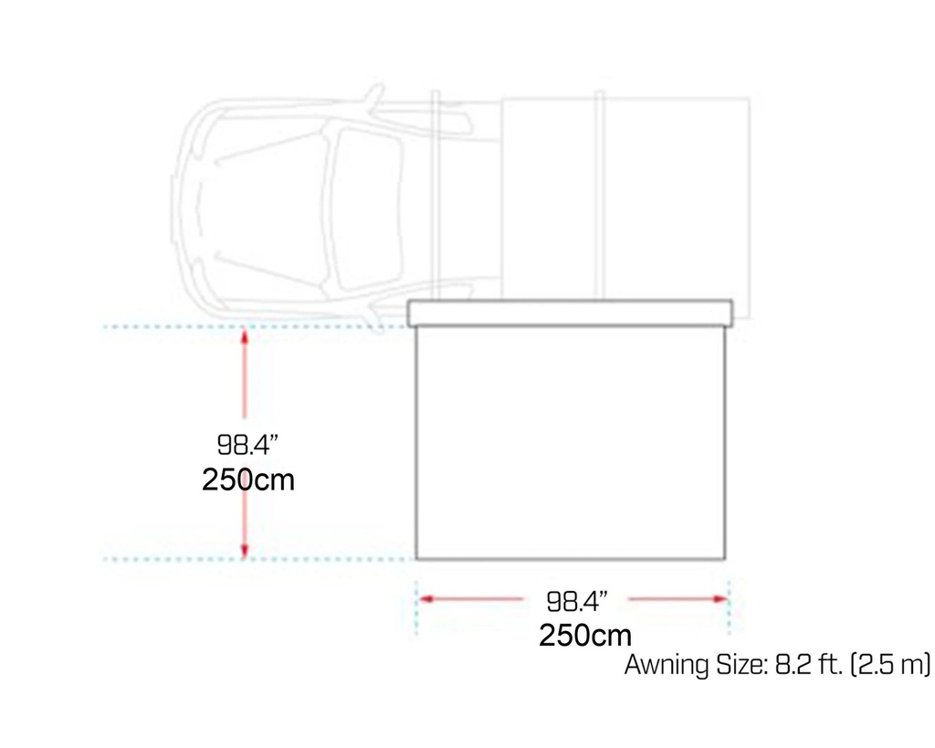 Deltawing 90° Markiisi 2.5m x 2.5m