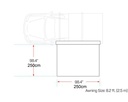 Deltawing 90° Markiisi 2.5m x 2.5m