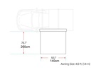 Deltawing 90° Markiisi 1.4m x 2m