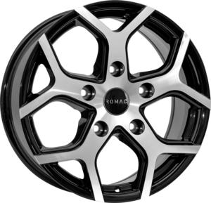 ROMAC COBRA GLOSS BLACK / POLISHED 6.5x16 5/160 ET50 CB65.1