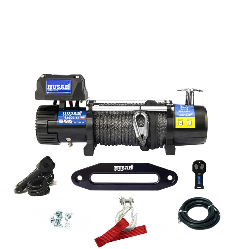 Husar vinssi, 13500 lbs, köysi, 12 V