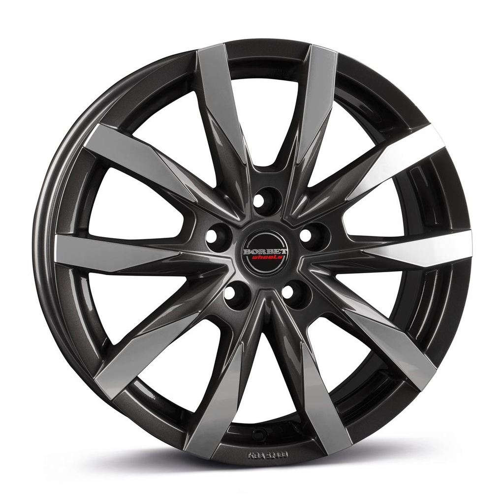 BORBET CW5 MIST ANTRACITE GLOSS POLIS 7.5x18 5/130 ET53 CB78.1