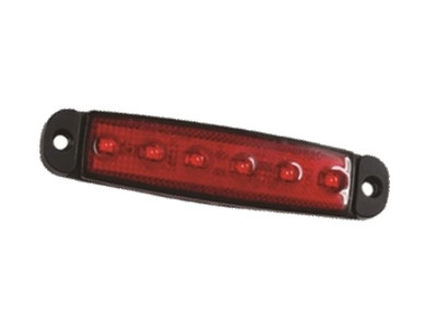 Äärivalo 6-led punainen