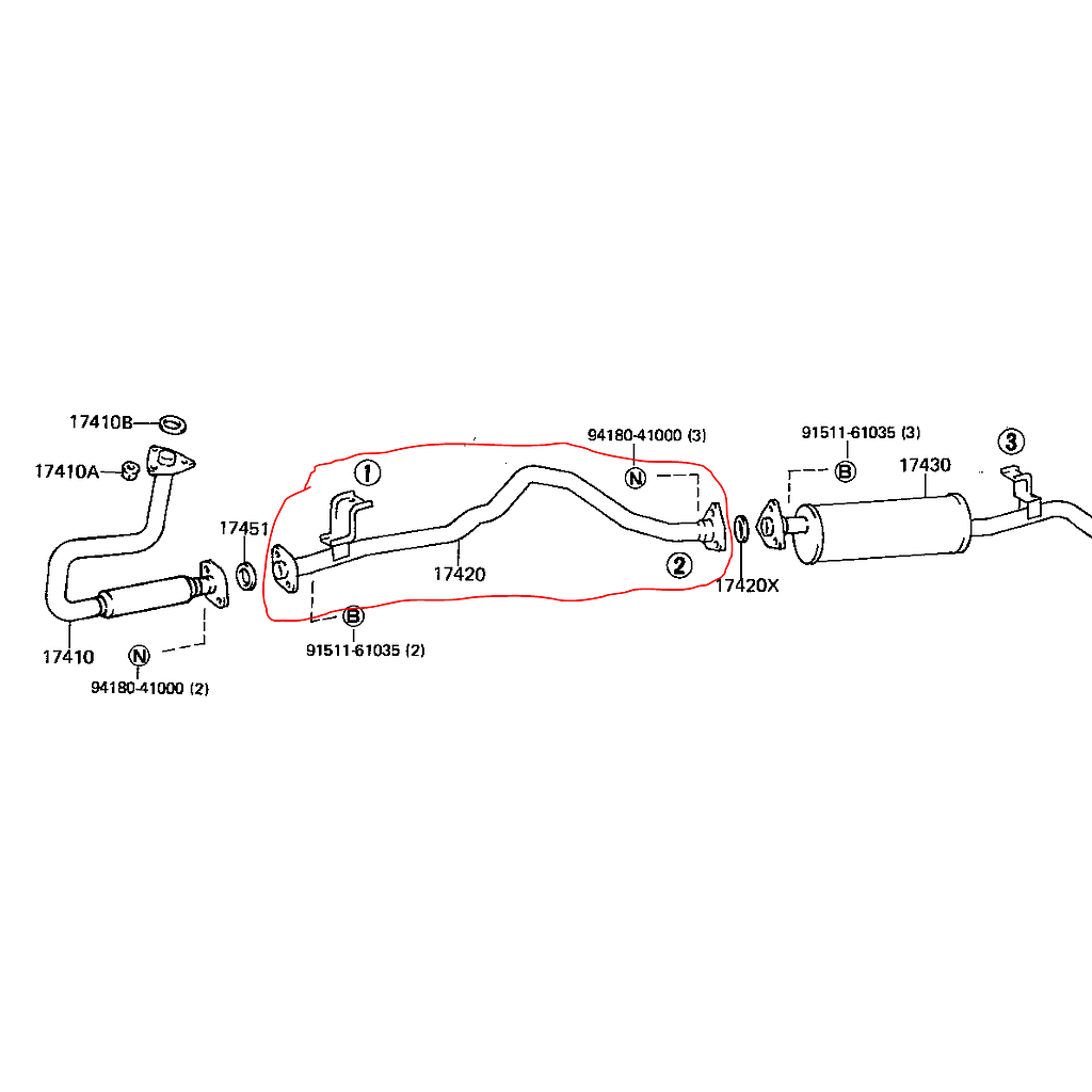 Center Exhaust Pipe J75