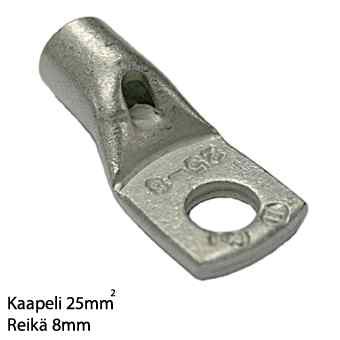 Kaapelikenkä, puristettava, 25mm², 8 mm