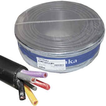 5-napainen musta autokaapeli, 5 x 1,5 (metritavara)