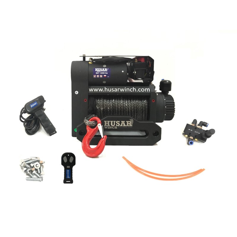 Husar Twin Motor vinssi, 12000 lbs, köysi, 12 V