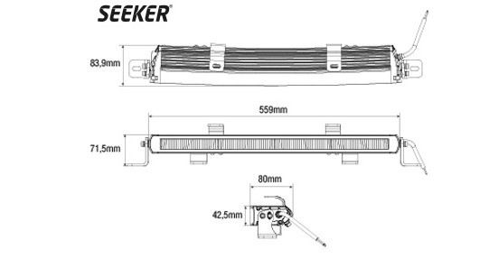 Led Kaareva lisävalopaneeli 559mm