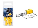 6.3mm naaras, keltainen, suojattu 50kpl